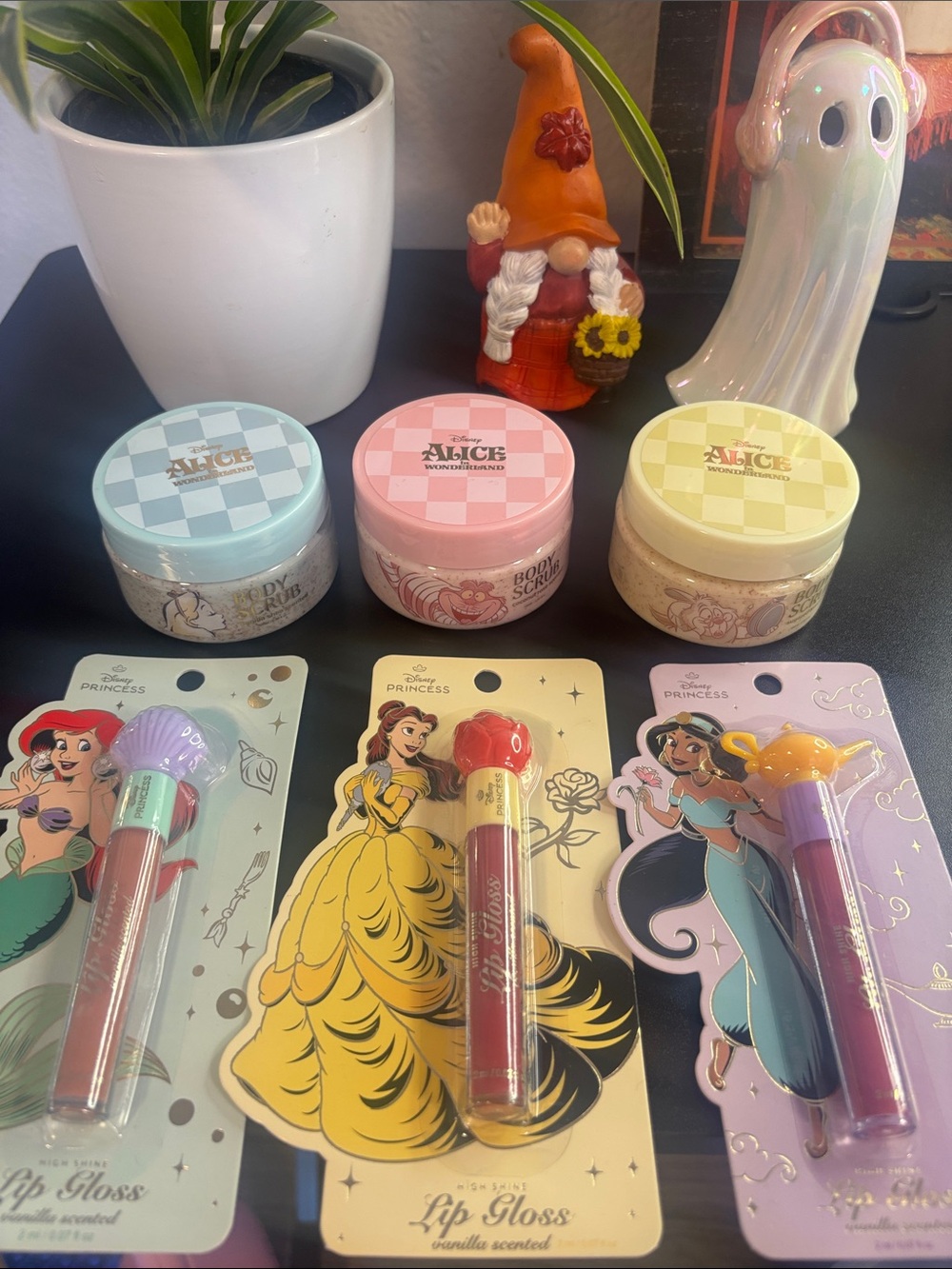 Disney Princess Lip Trio & Alice & Wonderland Body Scrub Trio.